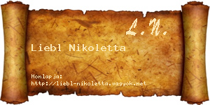Liebl Nikoletta névjegykártya